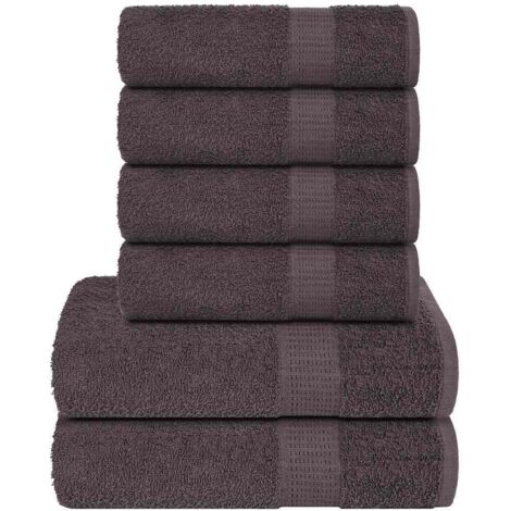 vidaXL 6-tlg. Handtuch-Set Anthrazit 360 g/m² 100% Baumwolle