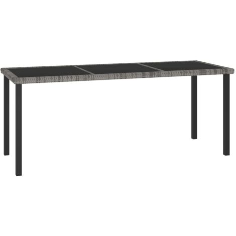 Gartentisch Grau 180x70x73 cm Geflochtenes Harz
