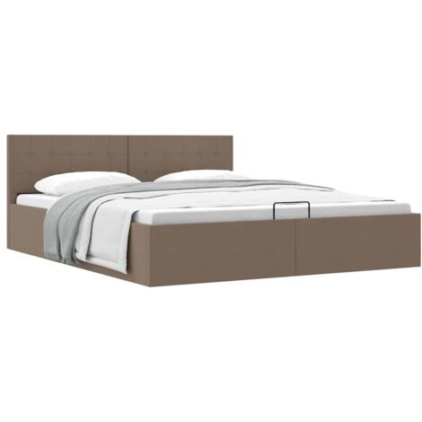 Stauraumbett Hydraulisch Taupe Stoff 180×200 cm vidaXL