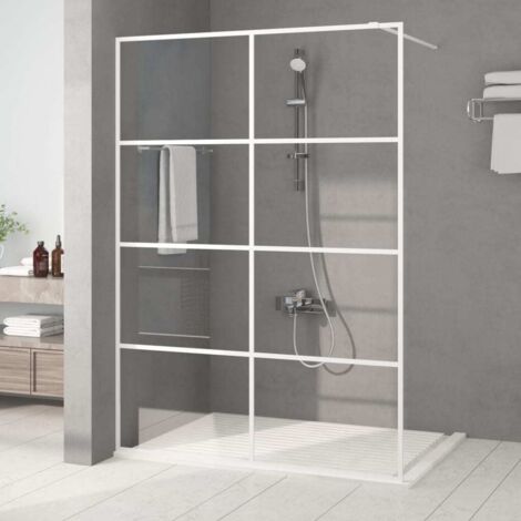 Duschwand für Begehbare Dusche Weiß 140x195 cm ESG-Klarglas vidaXL