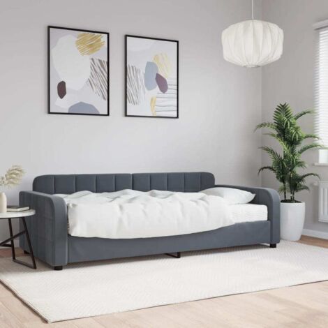 Tagesbett mit Matratze Dunkelgrau 90x190 cm Samt vidaXL