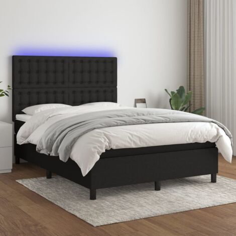 Boxspringbett mit Matratze & LED Schwarz 140x200 cm Stoff vidaXL (1/5)