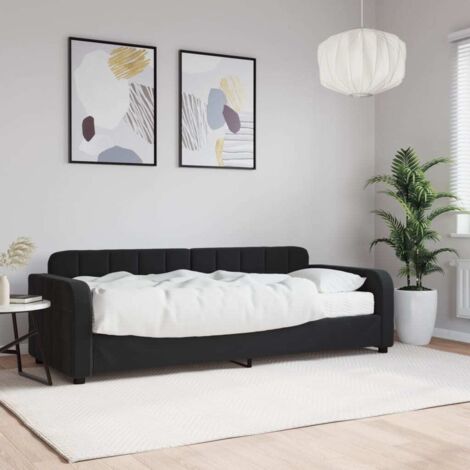 Tagesbett mit Matratze Schwarz 80x200 cm Samt vidaXL