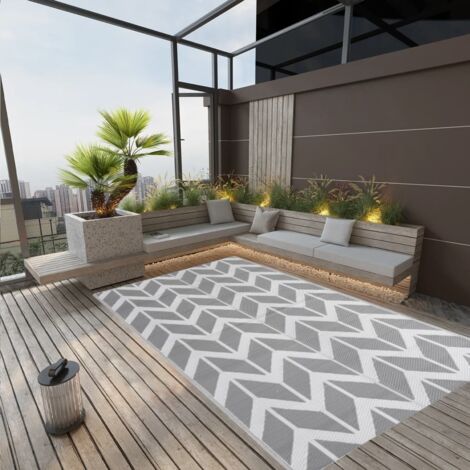 vidaXL Outdoor-Teppich ARAKIL Grau 190x290 cm PP