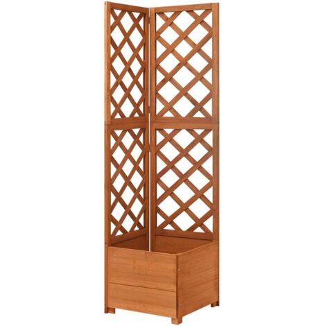 vidaXL Eck-Blumenkasten mit Spalier 40x40x150cm aus massivem Fichtenholz