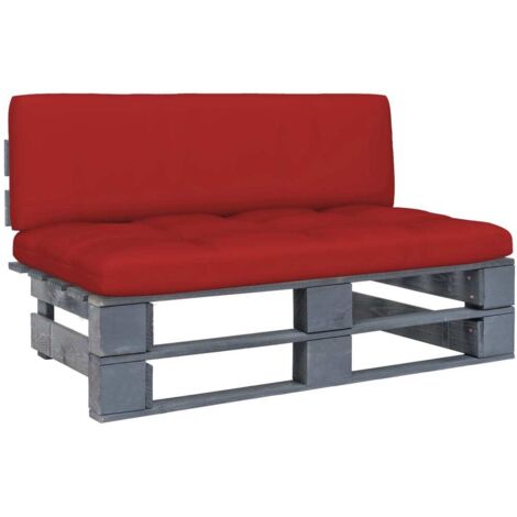 Outdoor-Mittelsofa Paletten Imprägniertes Kiefernholz Grau vidaXL