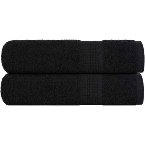 Handtücher 2 Stk. Schwarz 50x100 cm 360 g/m² 100% Baumwolle vidaXL