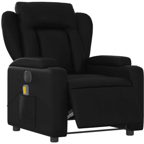 Elektrischer, neigbarer Massagesessel Schwarz Kunstleder