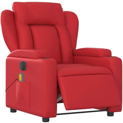 Massagesessel Elektrisch Rot Kunstleder vidaXL600538
