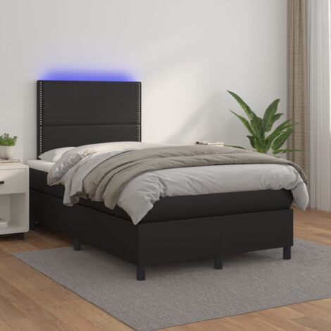 Boxspringbett mit Matratze & LED Schwarz 120x200 cm Kunstleder vidaXL (1/5)
