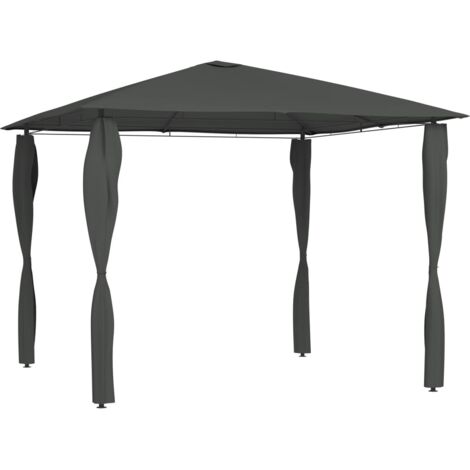 Pavillon mit Pfostenabdeckungen 3x3x2,6 m Anthrazit 160 g/m² vidaXL (1/4)