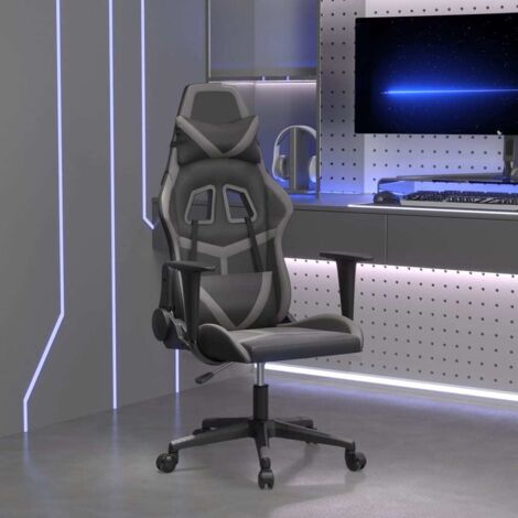 Gaming-Stuhl Schwarz und Grau Kunstleder vidaXL26796