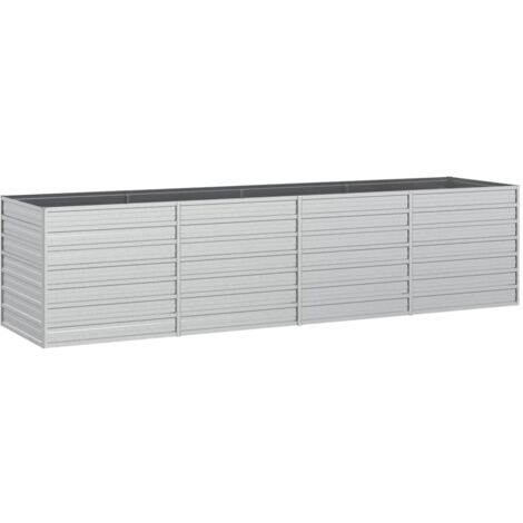 Hochbeet 320x80x77 cm Galvanisiertes Stahl Silber