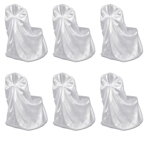 6 x Stuhlhusse für Hochzeit Bankett weiß vidaXL