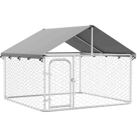 Outdoor-Hundezwinger mit Dach 200x200x150 cm vidaXL