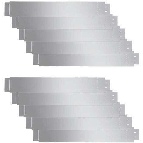 Flexible Rasenbordüre 10 Stk. Verzinkter Stahl 100x14 cm