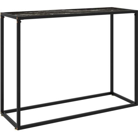 Konsole Tisch Schwarz 100x35x75 cm Gehärtetes Glas