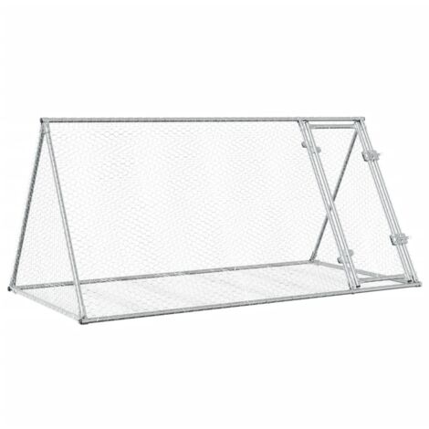 Hasenstall Silbern 200x105x91 cm Verzinkter Stahl vidaXL