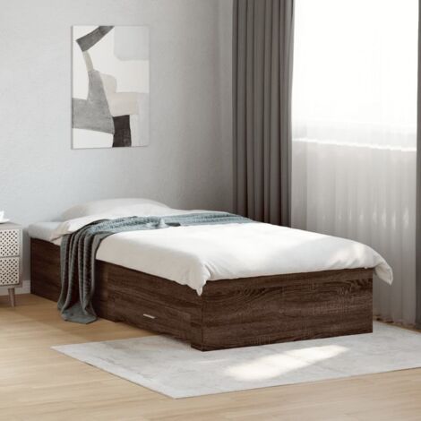 Bettgestell mit Schubladen Braun Eichen-Optik 75x190 cm vidaXL