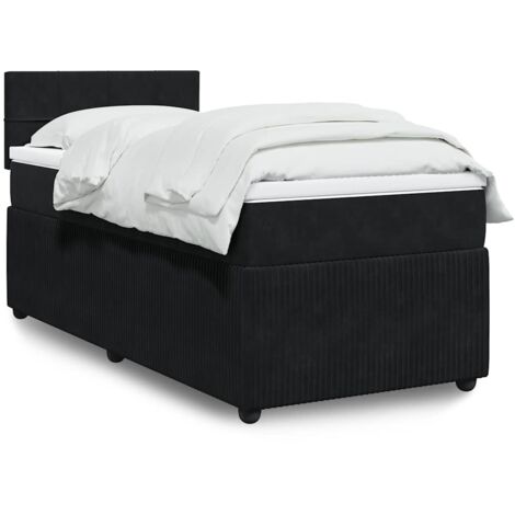 Boxspringbett mit Matratze Schwarz 90x200 cm Samt vidaXL810707