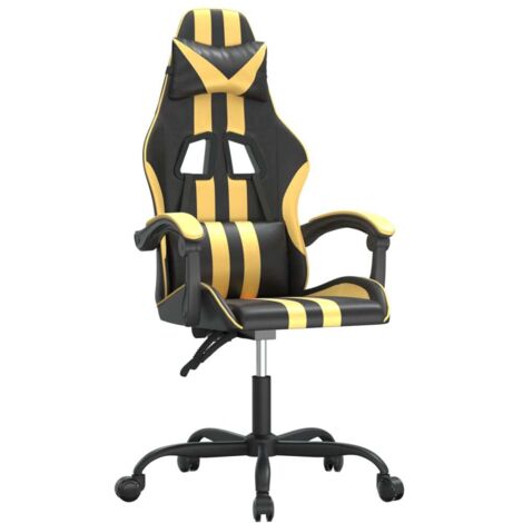 Gaming-Stuhl Schwarz und Golden Kunstleder vidaXL