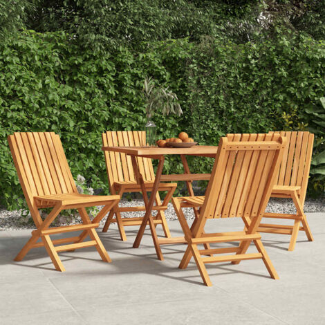 Gartenstühle 4 Stk. Klappbar 47x47x89 cm Massivholz Teak vidaXL (1/5)