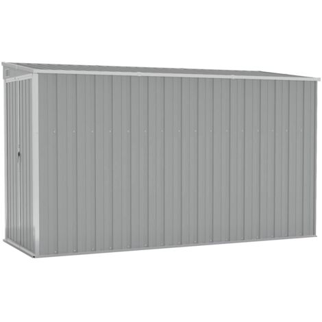 vidaXL Anbauschuppen Grau 118x288x178 cm Verzinkter Stahl