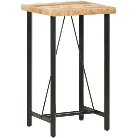 Bar Tisch 60x60x107 cm Rohes Mangoholz