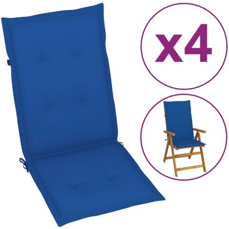 vidaXL Gartenstuhlauflagen für Hochlehner 4 Stk. Königsblau 120x50x3cm