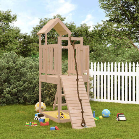 Spielturm mit Kletterwand Massivholz Kiefer vidaXL