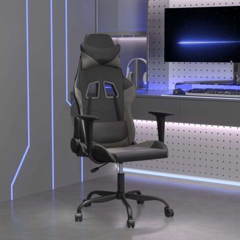 Gaming-Stuhl Schwarz und Grau Kunstleder vidaXL398672