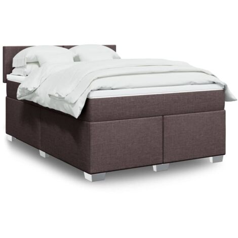 Boxspringbett mit Matratze Dunkelbraun 140x200 cm Stoff vidaXL