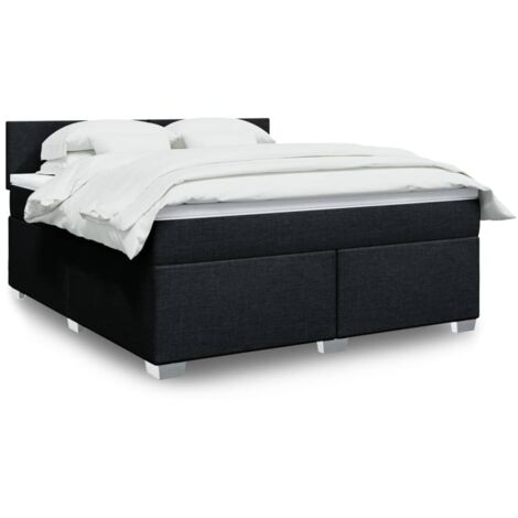 Boxspringbett mit Matratze Schwarz 180x200 cm Stoff vidaXL