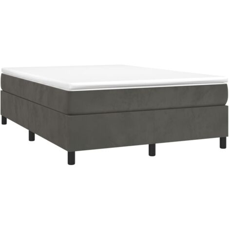 Boxspringbett mit Matratze Dunkelgrau 140x190 cm Samt vidaXL