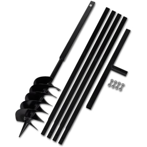 vidaXL Erdbohrer mit Griff 150 mm und 5 m Verlängerung Rohr aus Stahl