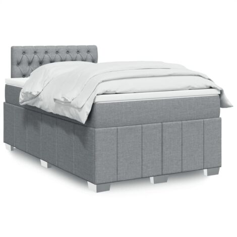 Boxspringbett mit Matratze Hellgrau 120x190 cm Stoff vidaXL