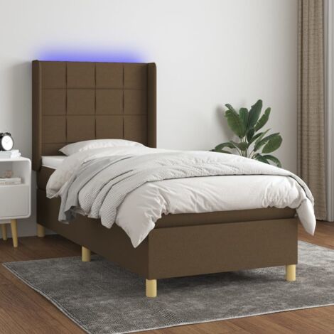 Boxspringbett mit Matratze & LED Dunkelbraun 100x200 cm Stoff vidaXL (1/5)