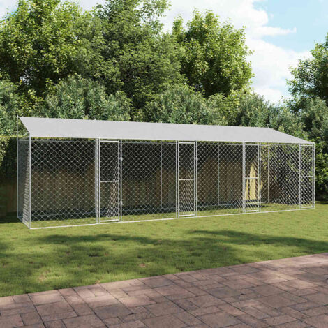 Hundekäfig Silber 800 x 200 x 256 cm Verzinkter Stahl vidaXL