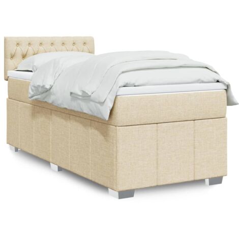 Boxspringbett mit Matratze Creme 80x200 cm Stoff vidaXL