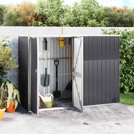 vidaXL Gartenwerkzeugschuppen anthrazit 225x89x161 cm aus verzinktem Stahl