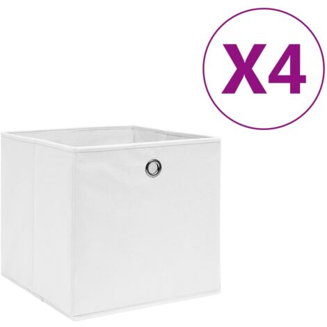 vidaXL Storage Boxes 4 pcs Non-woven Fabric 28x28x28 cm White