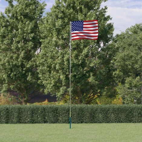 vidaXL Flagge der Vereinigten Staaten und Mast 5,55 m Aluminium