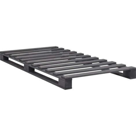 Palettenbett Grau Massivholz Kiefer 90×200 cm vidaXL