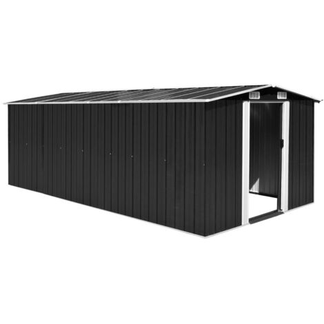 vidaXL Gerätehaus 257x489x181 cm Metall Anthrazit