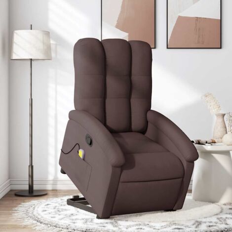 Massagesessel mit Neigungsfunktion Dunkelbraun Stoff
