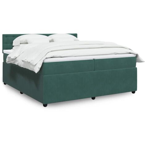 Boxspringbett mit Matratze Dunkelgrün 200x200 cm Samt vidaXL