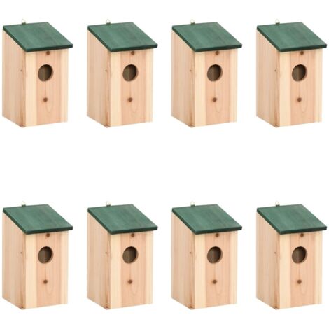vidaXL Nistkästen 8 Stück Holz 12x12x22 cm
