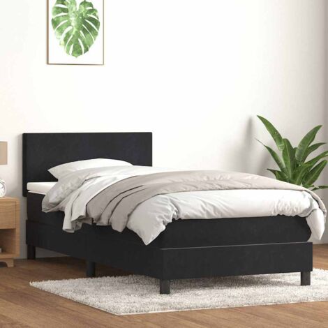 Boxspringbett mit Matratze Schwarz 90x210 cm Samt vidaXL