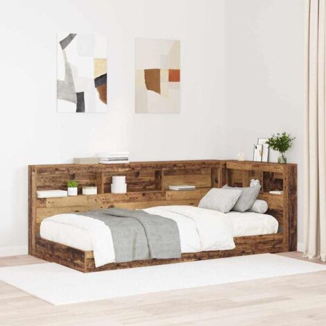 Aufbewahrungskopfteil mit Regal Altholz 75 cm Holzwerkstoff vidaXL