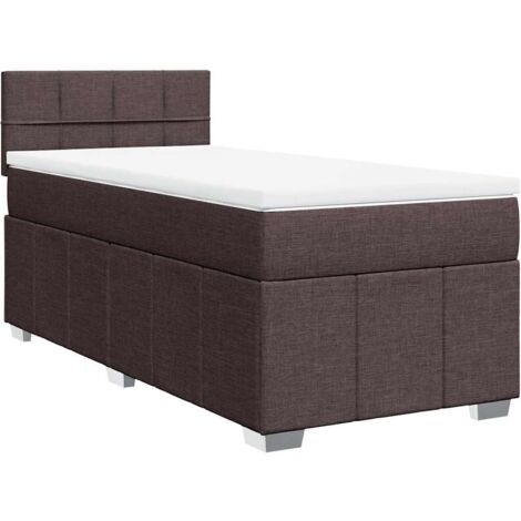 Boxspringbett mit Matratze Dunkelbraun 90x200 cm Stoff vidaXL